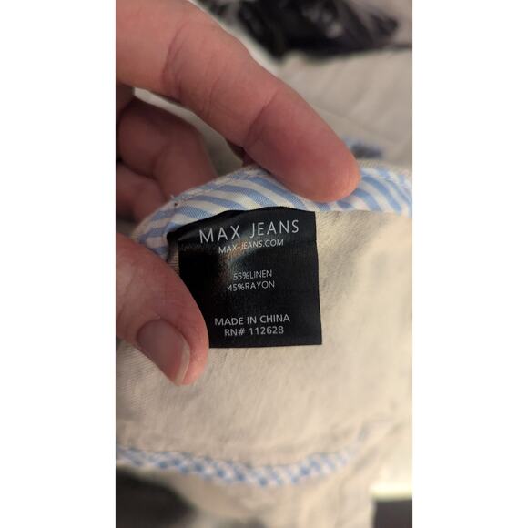 Max Jeans Linen Vest Preppy Costal Safari Size Small - Picture 6 of 8